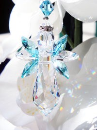 Crystal Angel Rear View Mirror Charm, Swarovski Crystal Angel Suncatcher for Car Rearview Mirror, Guardian Angel Memorial Gift
