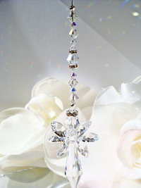 Guardian Angel Rear View Mirror Charm, Crystal Angel Suncatcher Car Charm, Angel Memorial Gift