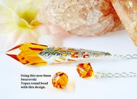 Crystal Pendulum, Topaz Swarovski Crystal Dowsing Pendulum, Divining Pendulum