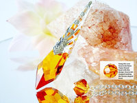 Crystal Pendulum, Topaz Swarovski Crystal Dowsing Pendulum, Divining Pendulum