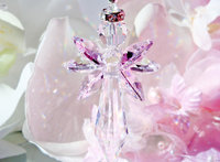 Pink Angel Rear View Mirror Car Charm, Crystal Angel Car Charm, Angel Memorial Gift