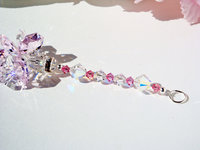 Pink Angel Rear View Mirror Car Charm, Crystal Angel Car Charm, Angel Memorial Gift