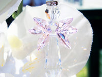 Crystal Angel Suncatcher, Pink Angel Sun Catcher for the Home, Memorial Gift