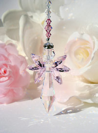 Crystal Angel Suncatcher, Pink Angel Sun Catcher for the Home, Memorial Gift