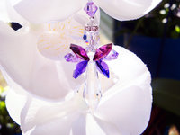 Rear View Mirror Charm, Purple Guardian Angel Car Charm, Crystal Suncatcher for Car, Angel Memorial Gift