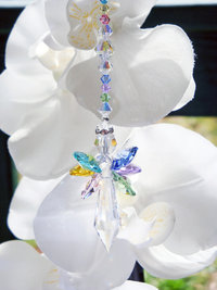 Guardian Angel Suncatcher, Swarovski Crystal Rainbow Angel Suncatcher, Angel Memorial Gift