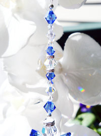 Crystal Angel Rear View Mirror Charm, Sapphire Blue Crystal Angel Suncatcher for Car Rearview Mirror, Guardian Angel Memorial Gift