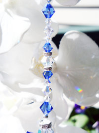 Crystal Angel Rear View Mirror Charm, Sapphire Blue Crystal Angel Suncatcher for Car Rearview Mirror, Guardian Angel Memorial Gift