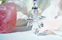 Crystal Angel with Cross Rear View Mirror Charm, Swarovski Crystals, Guardian Angel Car Charm, Angel Sympathy Gift