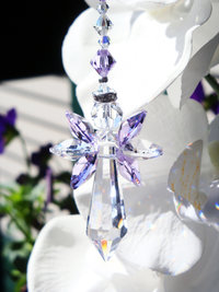 Purple  Guardian Angel Suncatcher for the Home, Crystal Angel Memorial Gift, Baby Shower Gift