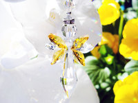 yellow crystal angel rearview mirror charm