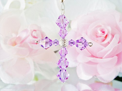 Crystal Cross Car Charm