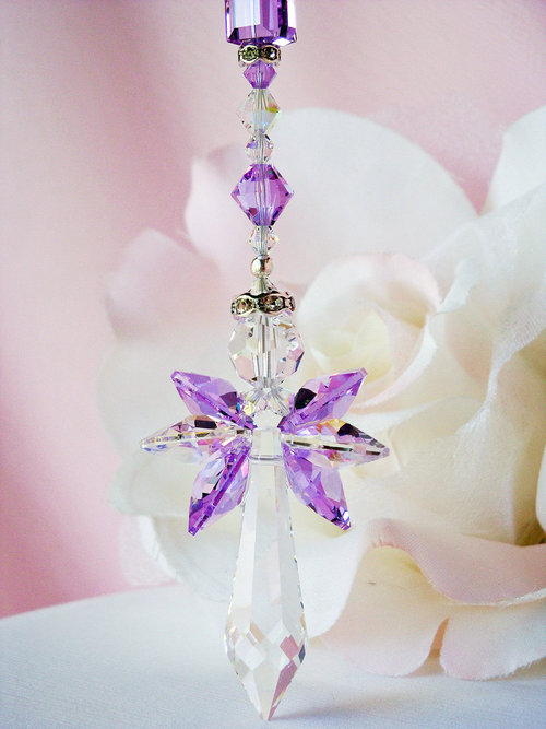 purple crystal car charm