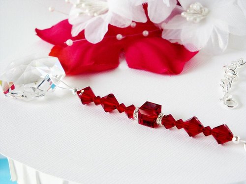 red swarovski crystal car mirror charm