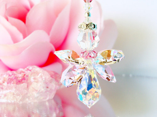 swarovski crystal angel rear view mirror charm