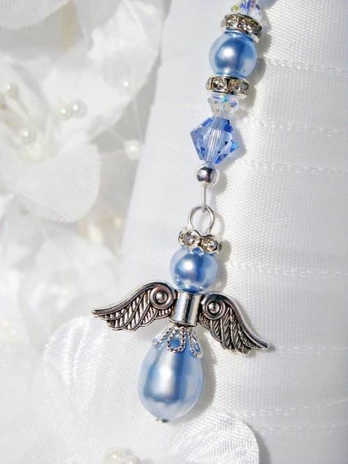 something blue angel bouquet charm