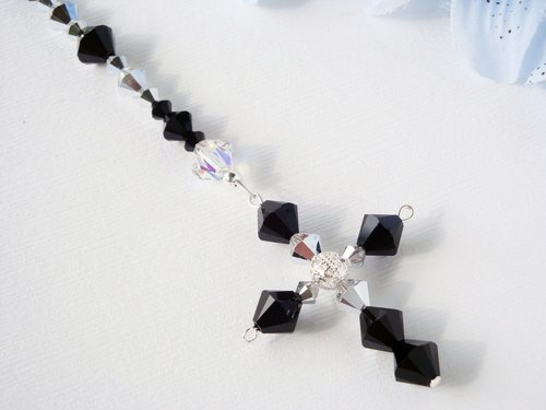 Swarovski Crystal Cross Car Charm