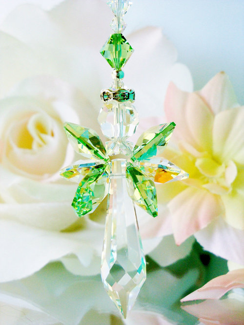 green swarovski crystal window suncatcher
