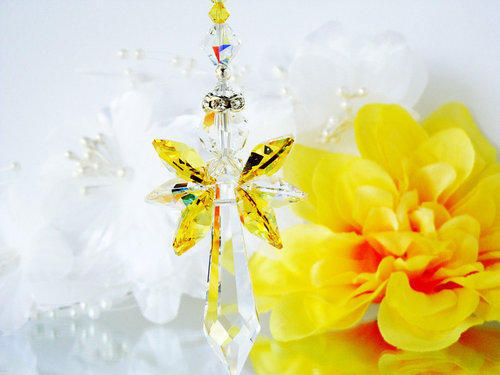 yellow crystal suncatcher