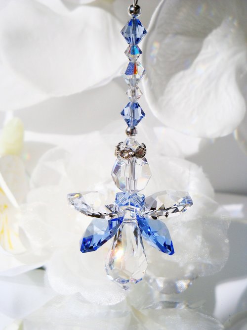 Light Sapphire Blue Swarovski Crystal Guardian Angel