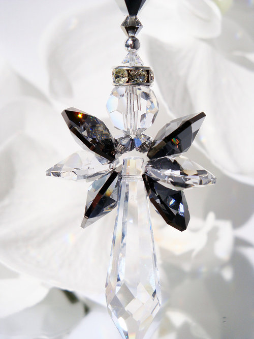 Black and Silver Guardian Angel Car Charm