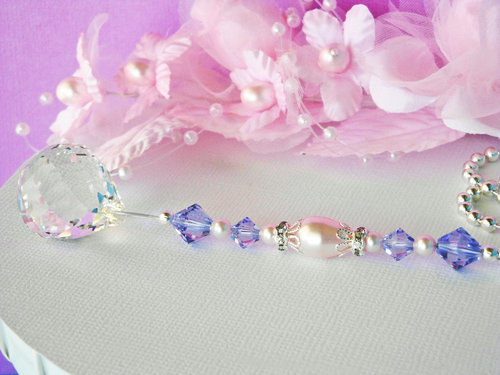 crystal and pearl fan pull chain