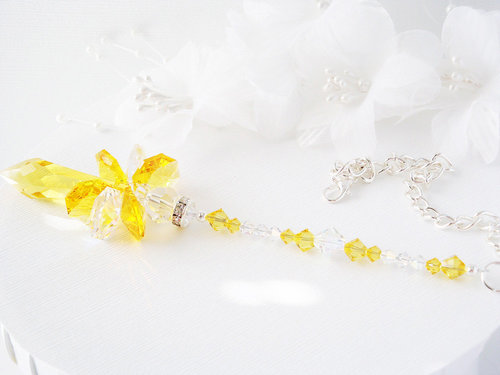 yellow angel rear view mirror charm