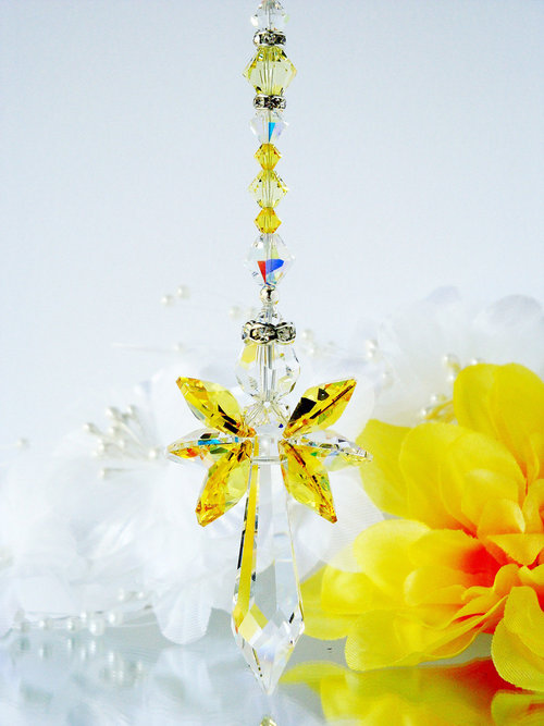 yellow angel rearview mirror charm