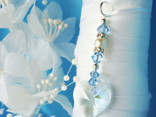 something blue bridal bouquet charm
