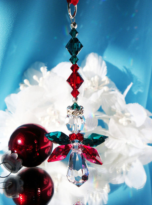 swarovski crystal angel christmas ornament