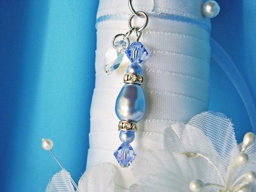 something blue wedding bouquet charm