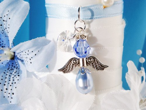 something blue angel wedding bouquet charm