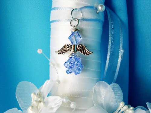 something blue wedding bouquet charm