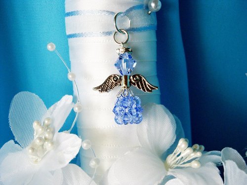 something blue angel wedding bouquet charm