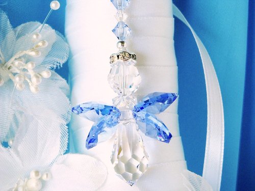 something blue wedding bouquet charm