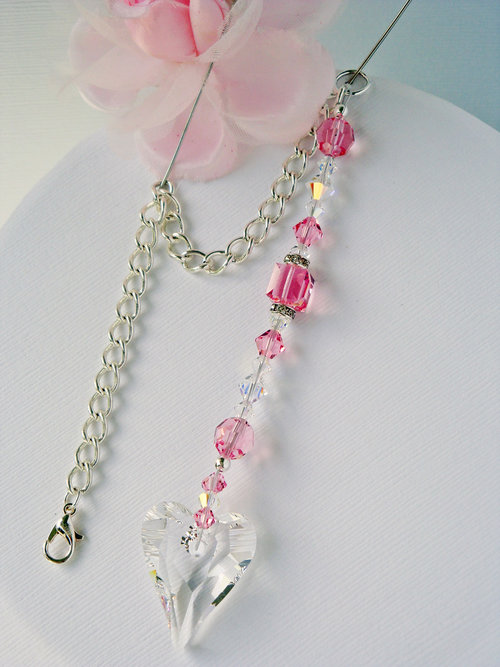 pink rearview mirror charm