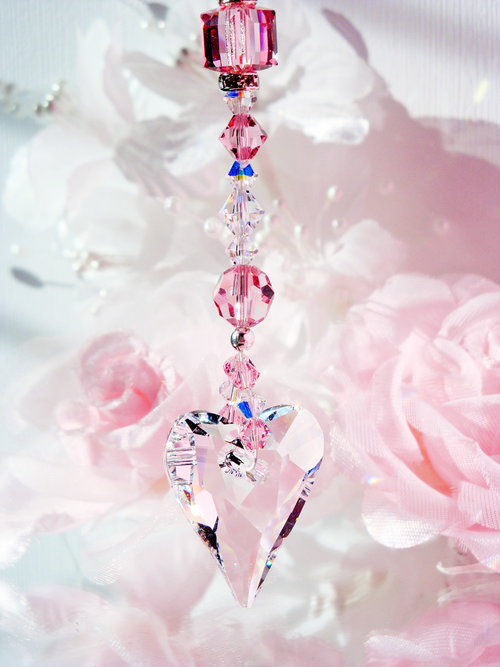 pink rear view mirror charm