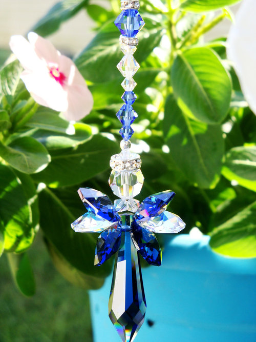 swarovski crystal angel car charm