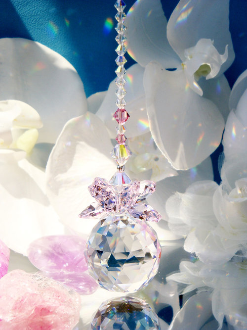 pink crystal sun catcher