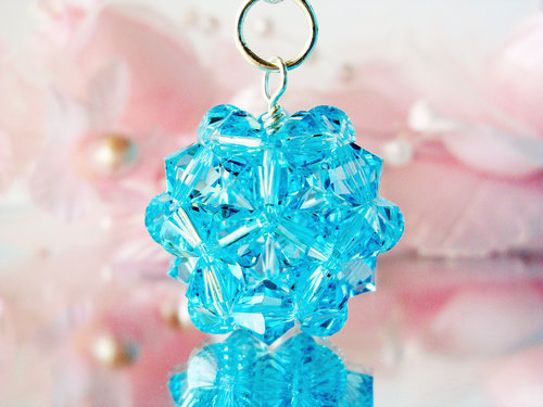 Swarovski Crystal Keychain, Crystal Ball Key Chain, Key Ring, Light Turquoise Blue, Key Chains for Women