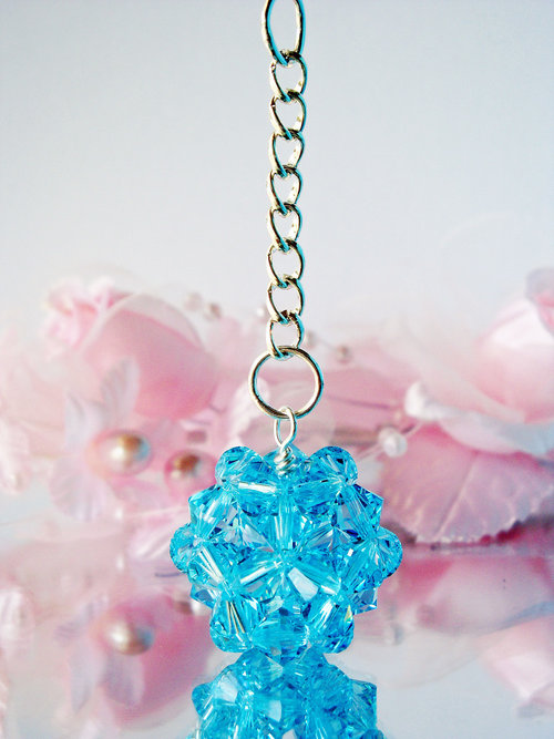 Swarovski Crystal Keychain, Crystal Ball Key Chain, Turquoise Blue Key Chains for Women