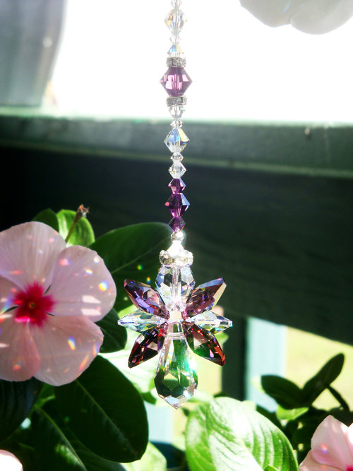 purple angel car charm