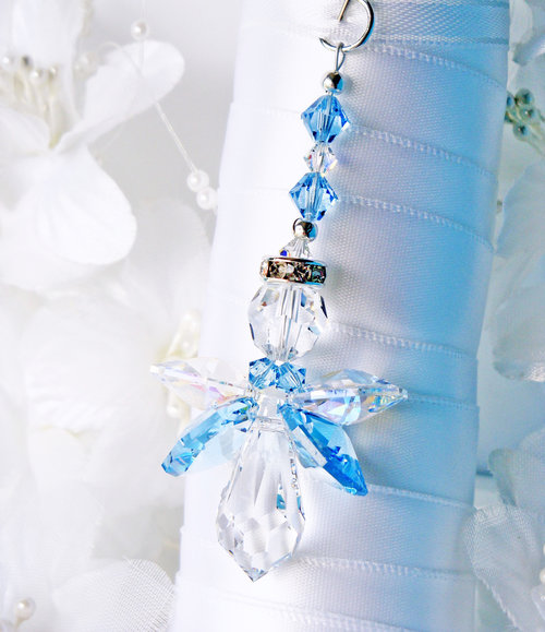 something blue angel bouquet charm