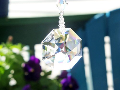 Crystal Car Mirror Charm – Swarovski Suncatcher for Rear View Mirror