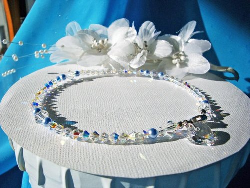 Something Blue Anklet – Swarovski Crystal Ankle Bracelet for Bride & Wedding Gift