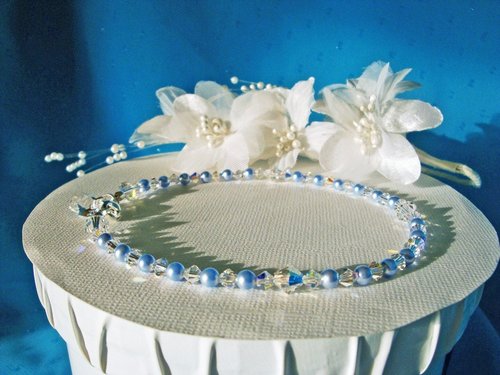 Something Blue Anklet for Bride – Swarovski Crystal & Pearl Wedding Ankle Bracelet Gift