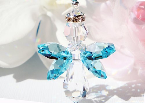 Guardian Angel Car Charm – Crystal Angel Rearview Mirror Suncatcher & Sympathy Gift for Car