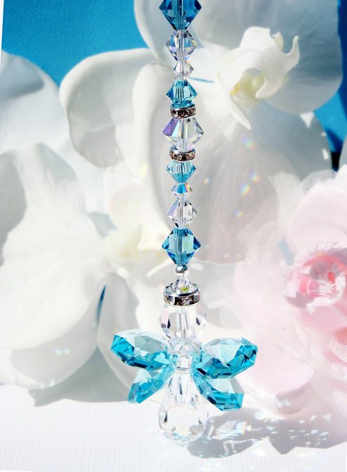 Guardian Angel Car Charm – Crystal Angel Rearview Mirror Suncatcher & Sympathy Gift for Car
