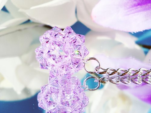Purple Crystal Keychain for Women – Swarovski Crystal Ball Keyring | Violet Bling Car Accessory