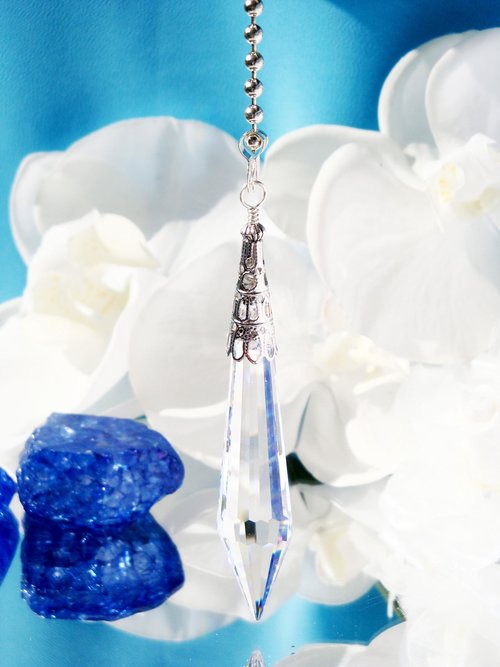 Crystal Ceiling Fan Pull Chain – Asfour Pendant Light Pull, Chandelier Accent & Housewarming Gift 